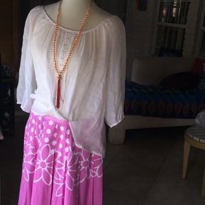 Pink and white  ideology size ten skirt